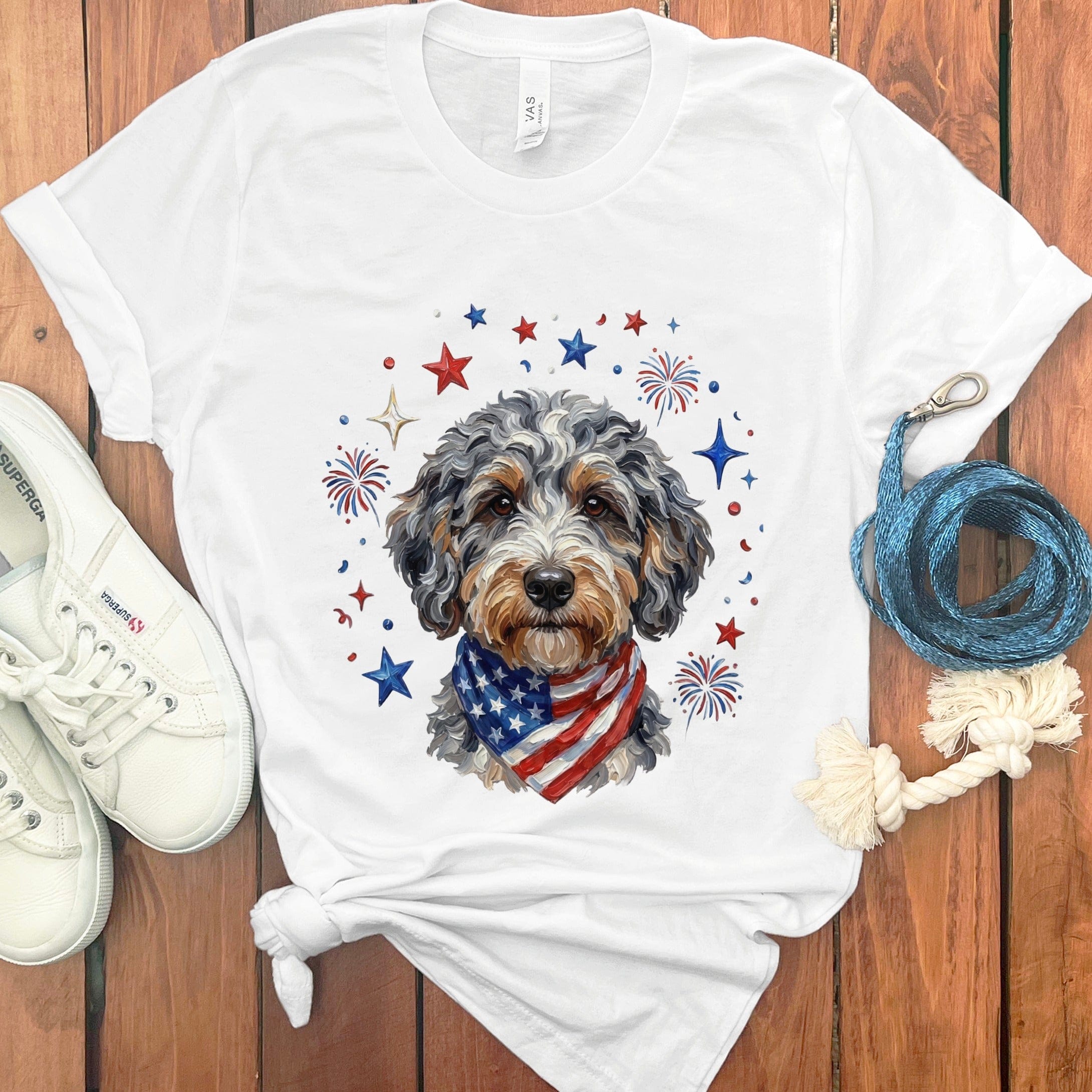 Aussiedoodle Spirit T-Shirt in White / S by Puppy Jo