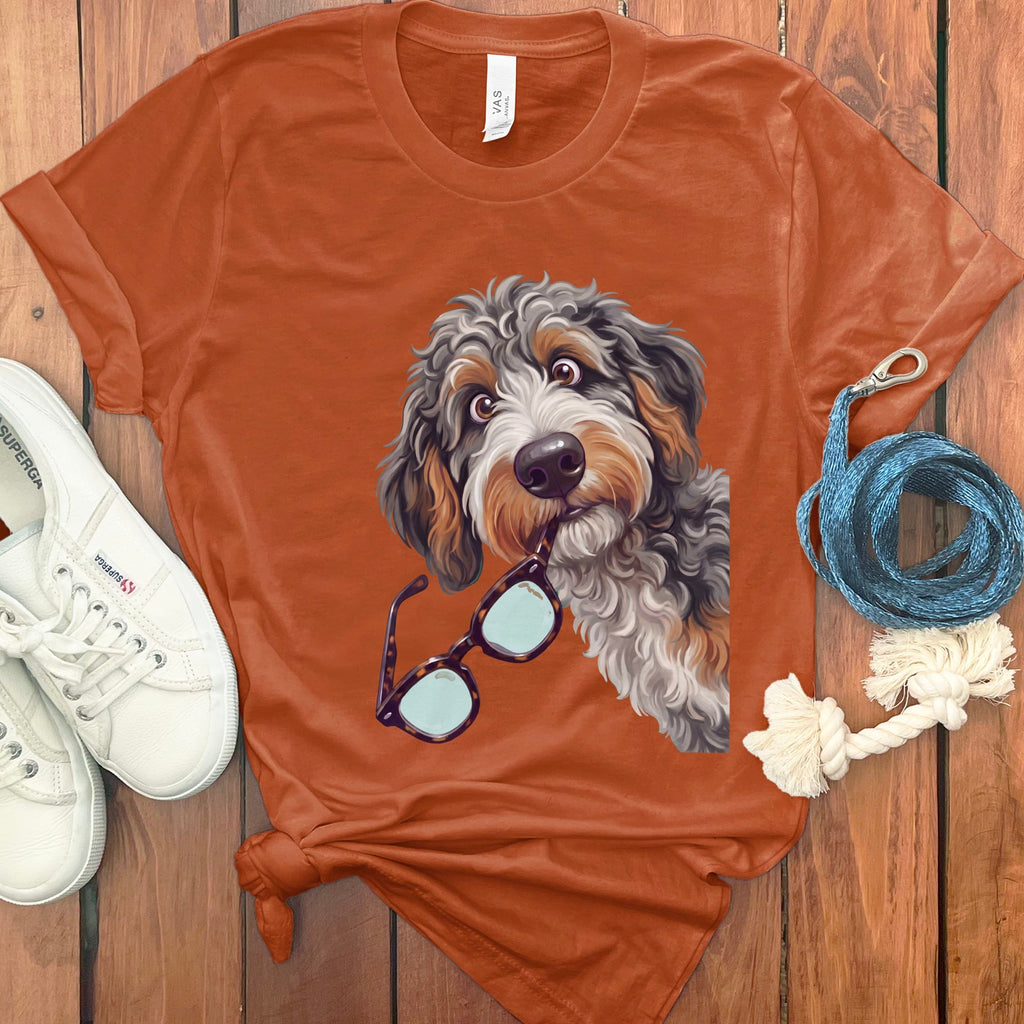 Aussiedoodle Stolen Glasses T-Shirt in Autumn / S by Puppy Jo