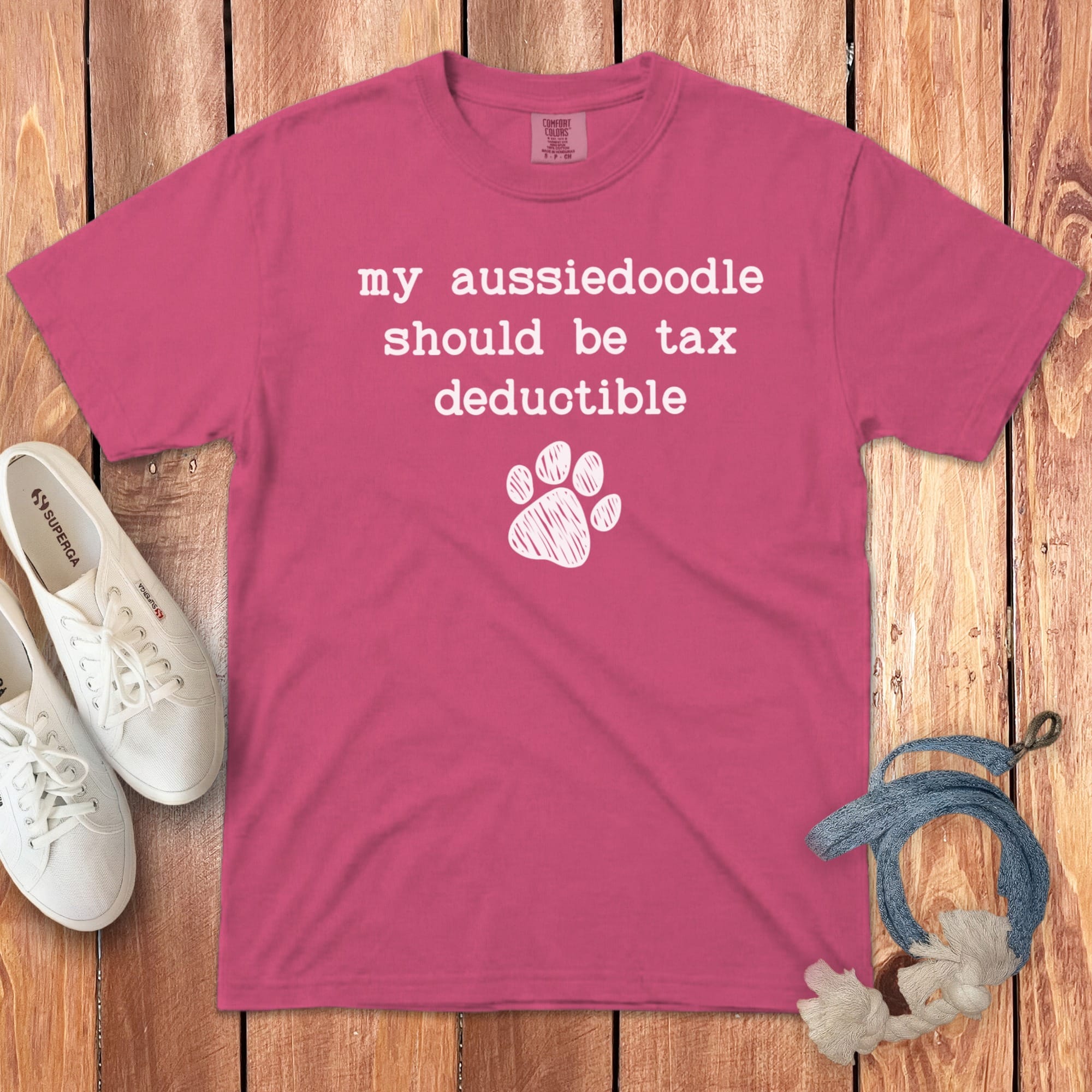 Aussiedoodle Tax Signature T-Shirt in Crunchberry / S by Puppy Jo