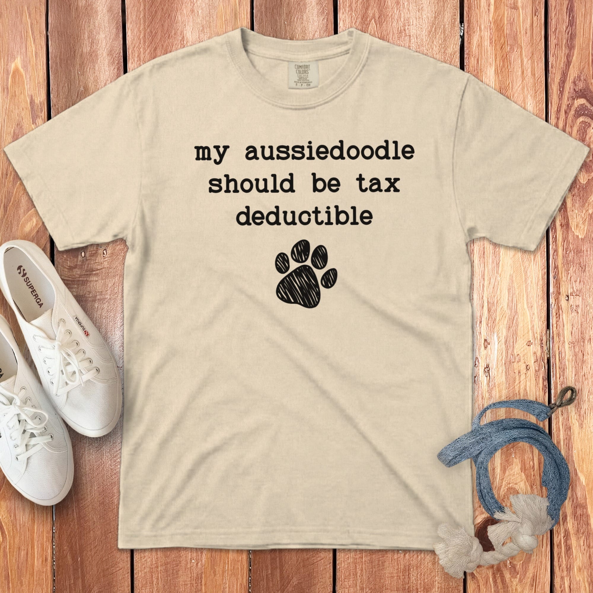Aussiedoodle Tax Signature T-Shirt in Ivory / S by Puppy Jo