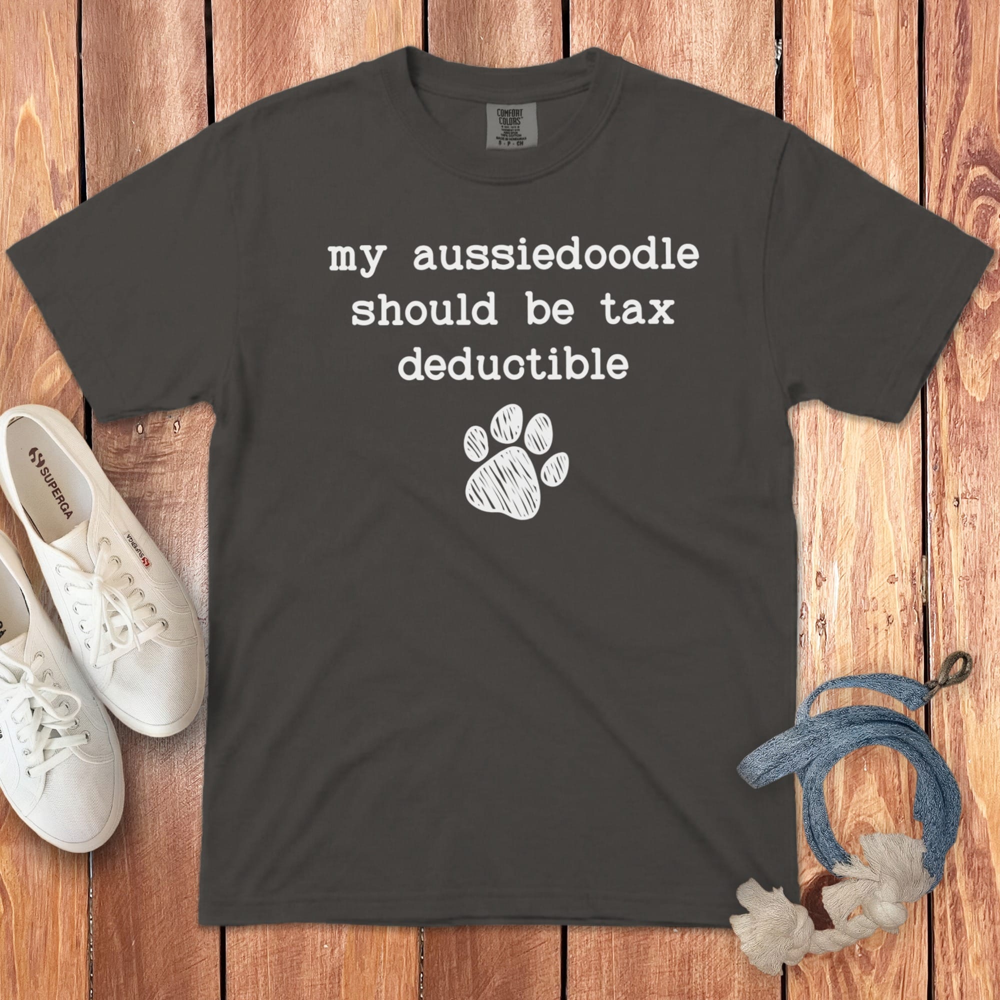 Aussiedoodle Tax Signature T-Shirt in Pepper / S by Puppy Jo