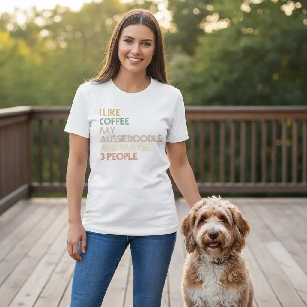 Aussiedoodle Three People T-Shirt in by Puppy Jo