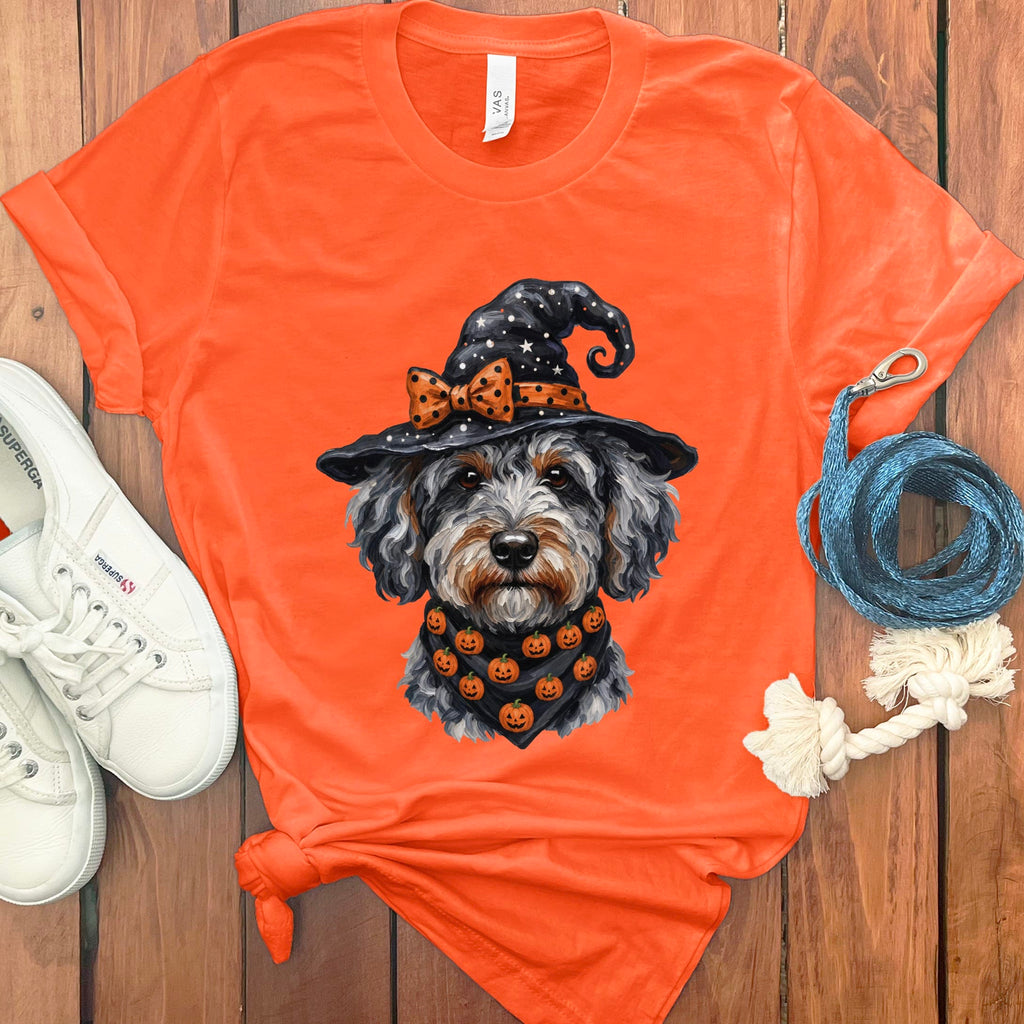 Aussiedoodle Witch Hat T-Shirt in Orange / S by MyDesigns