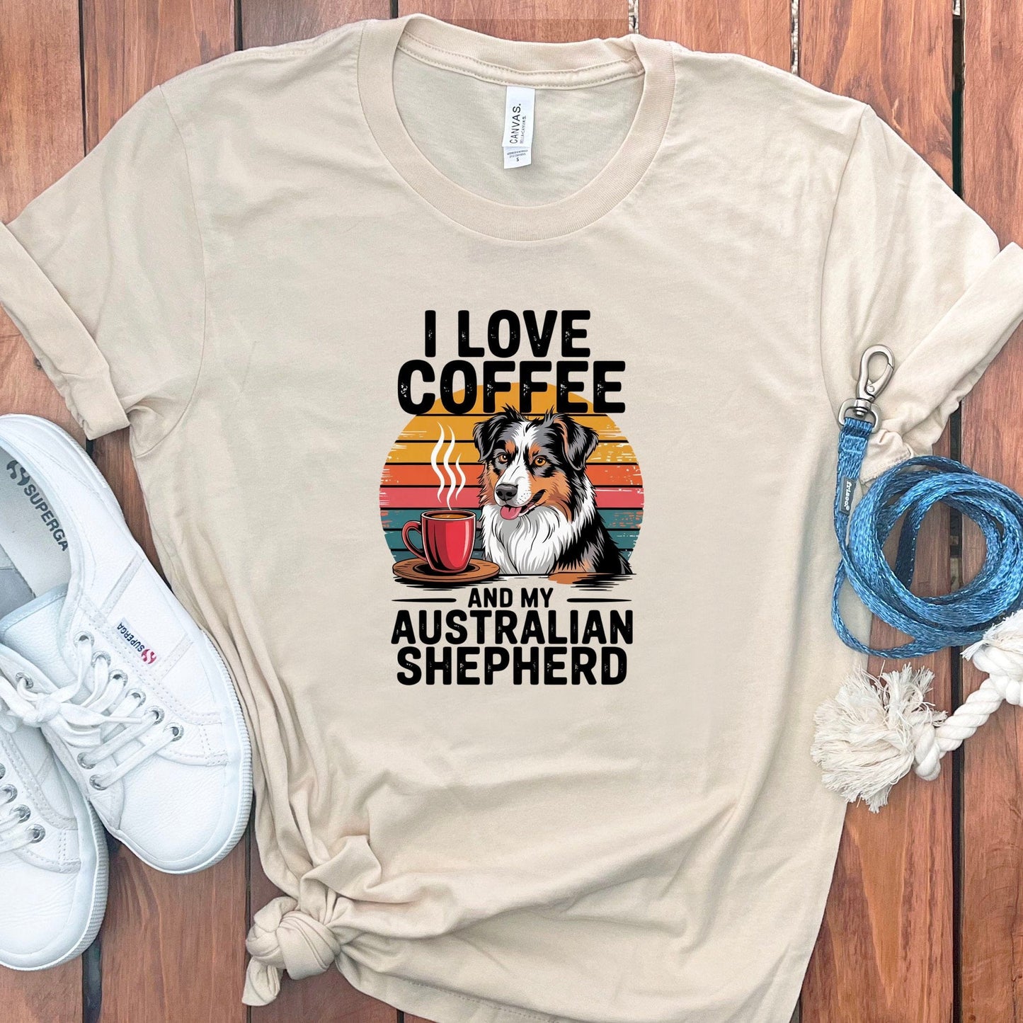 I Love Coffee and My Australian Shepherd T-shirt product type