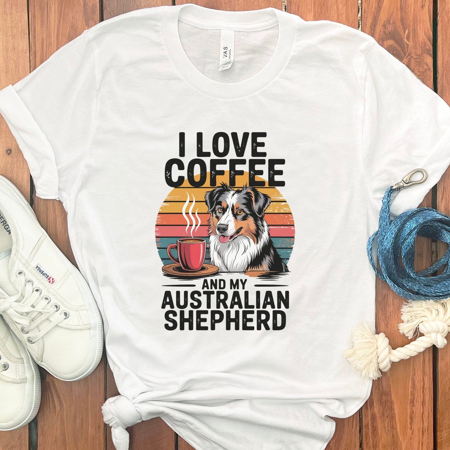 I Love Coffee And My Australian Shepherd T-shirt product