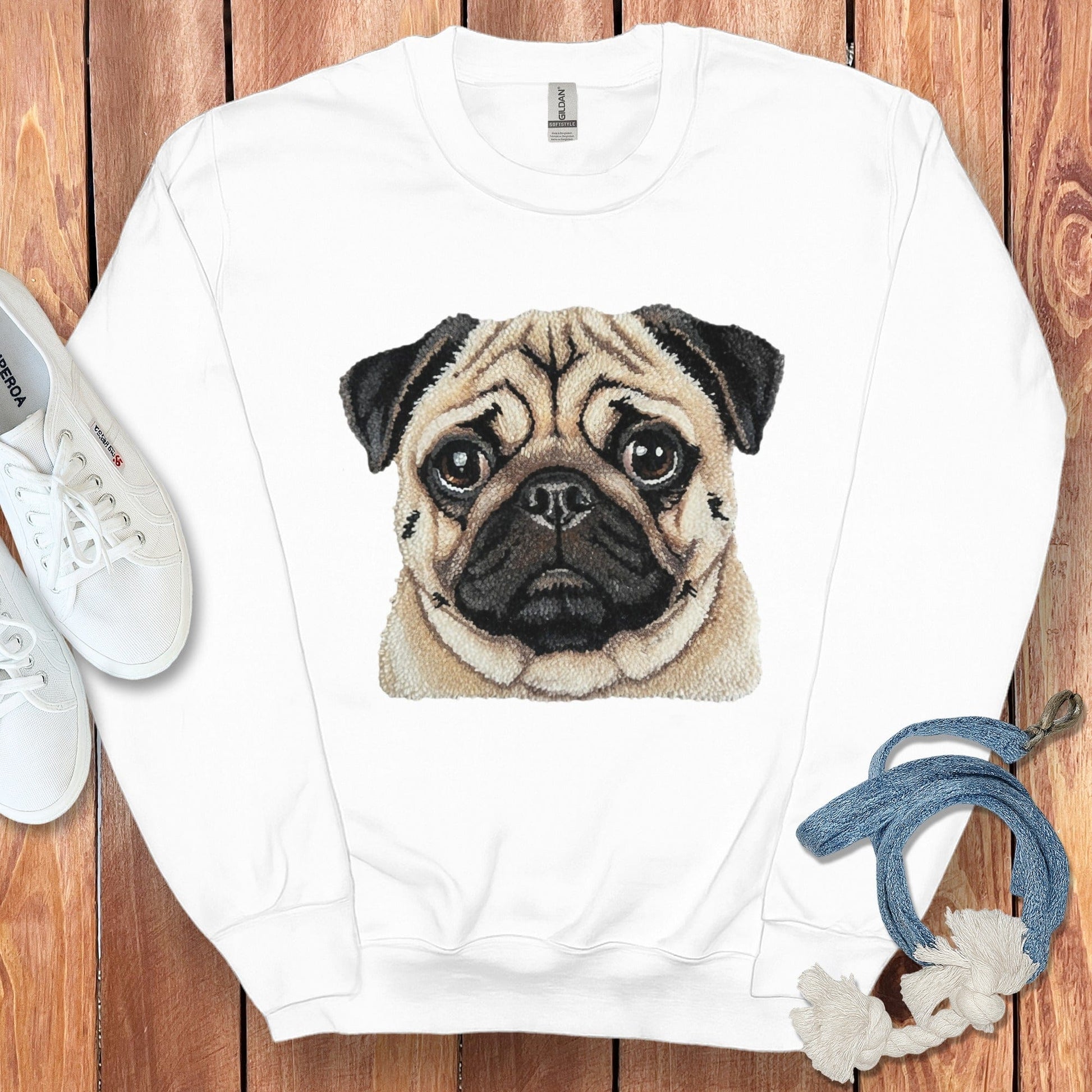 Adorable Pug Face Sweatshirt for Dog Lovers