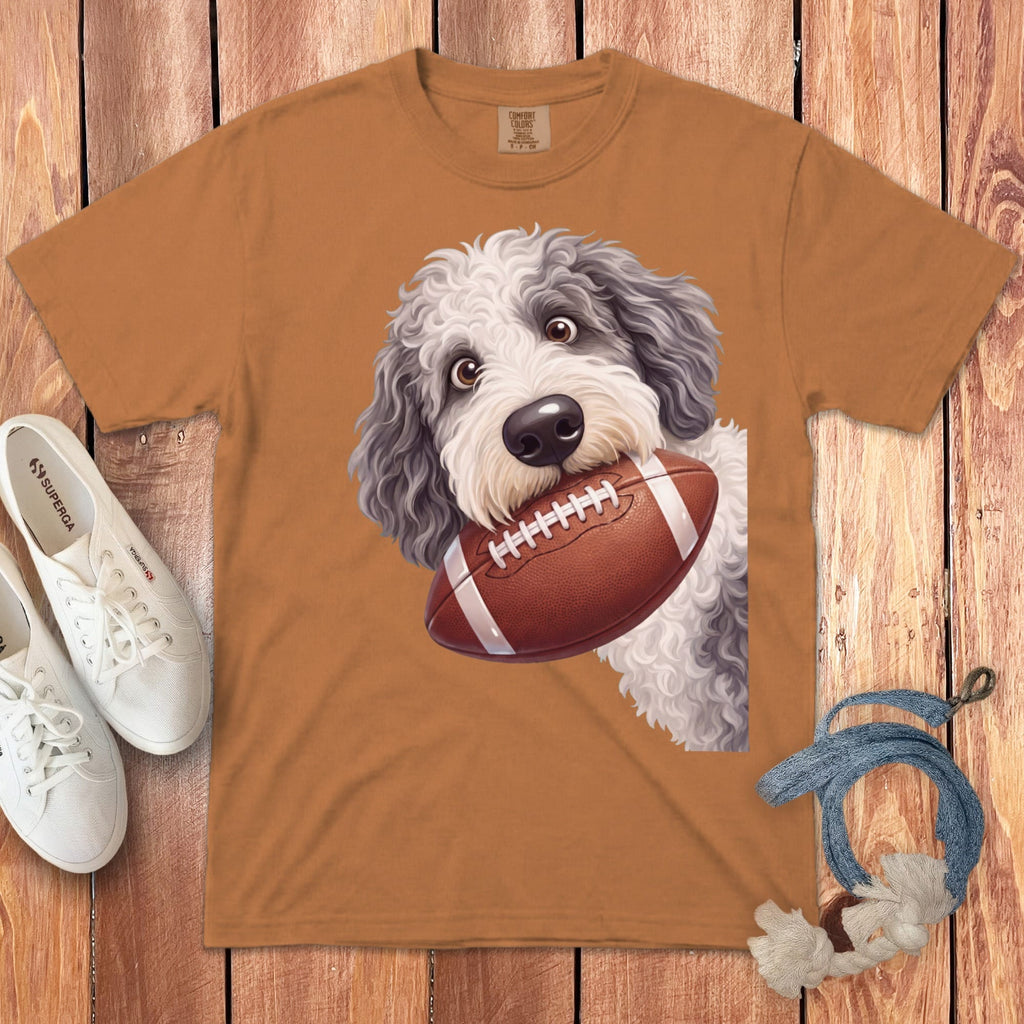 Sheepadoodle Football Signature T-Shirt in Yam / S by Puppy Jo
