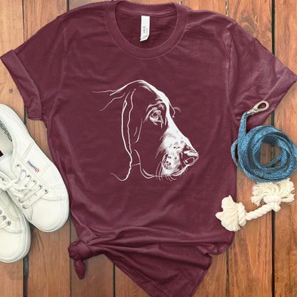 Detailed Dog Sketch Print Maroon T-Shirt product type