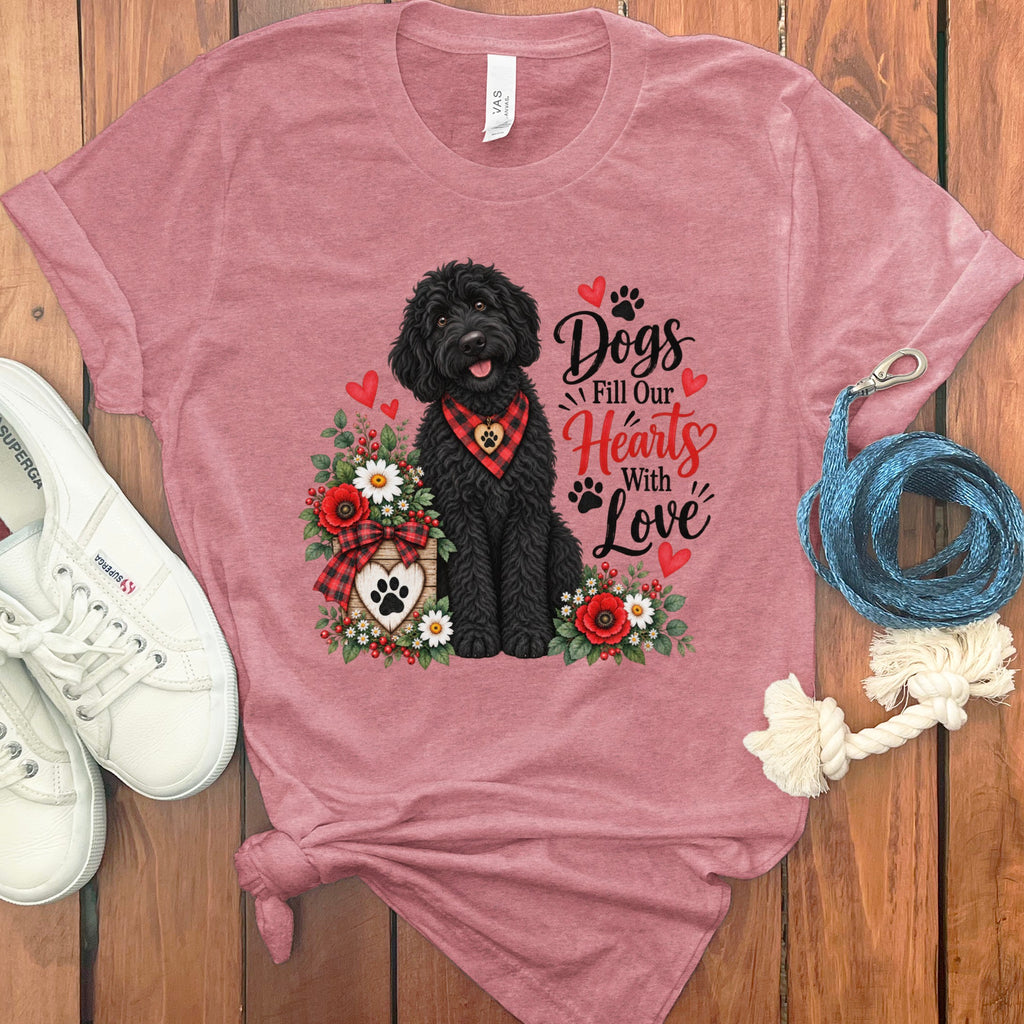 Black Goldendoodle Hearts Love T-Shirt