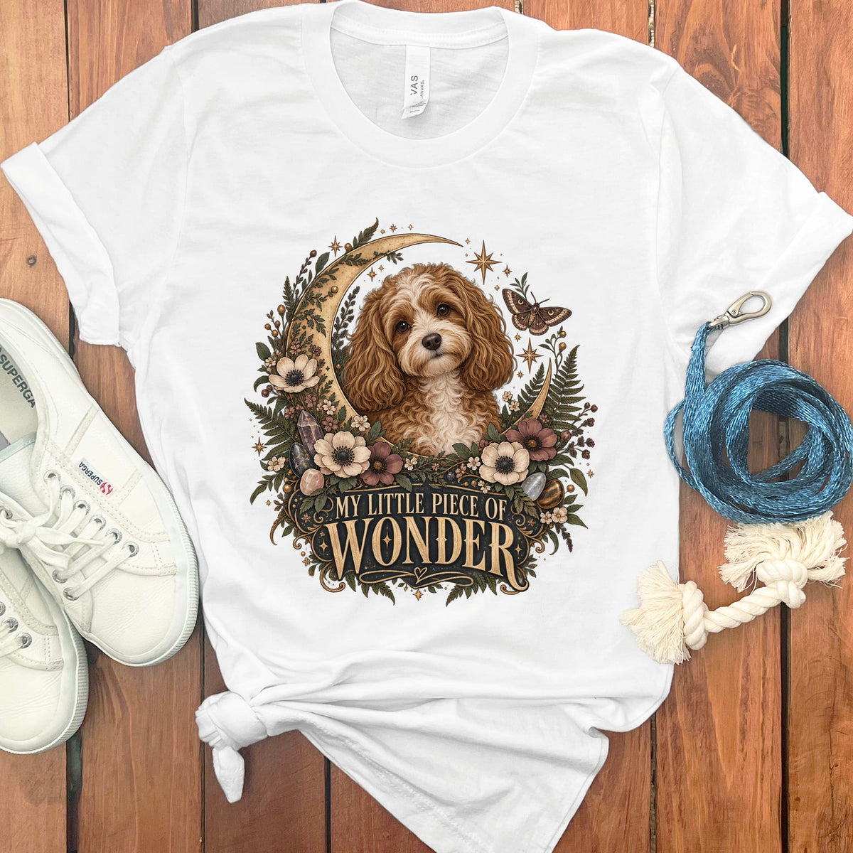 Cavapoo Wonder T-Shirt in White / S by Puppy Jo