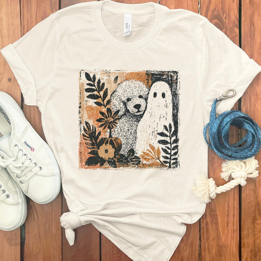 Cute Bear and Ghost Graphic Design T-Shirt product type