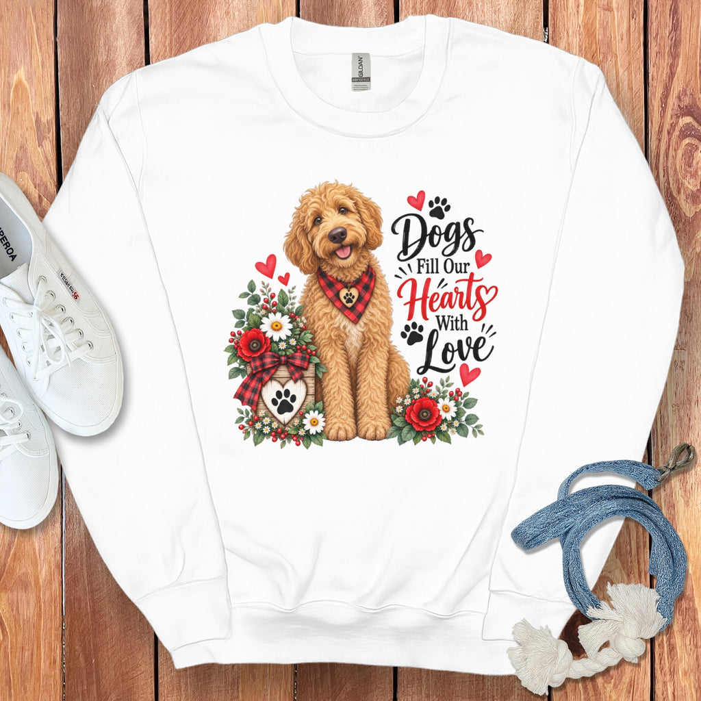Apricot Goldendoodle Hearts Love Sweatshirt