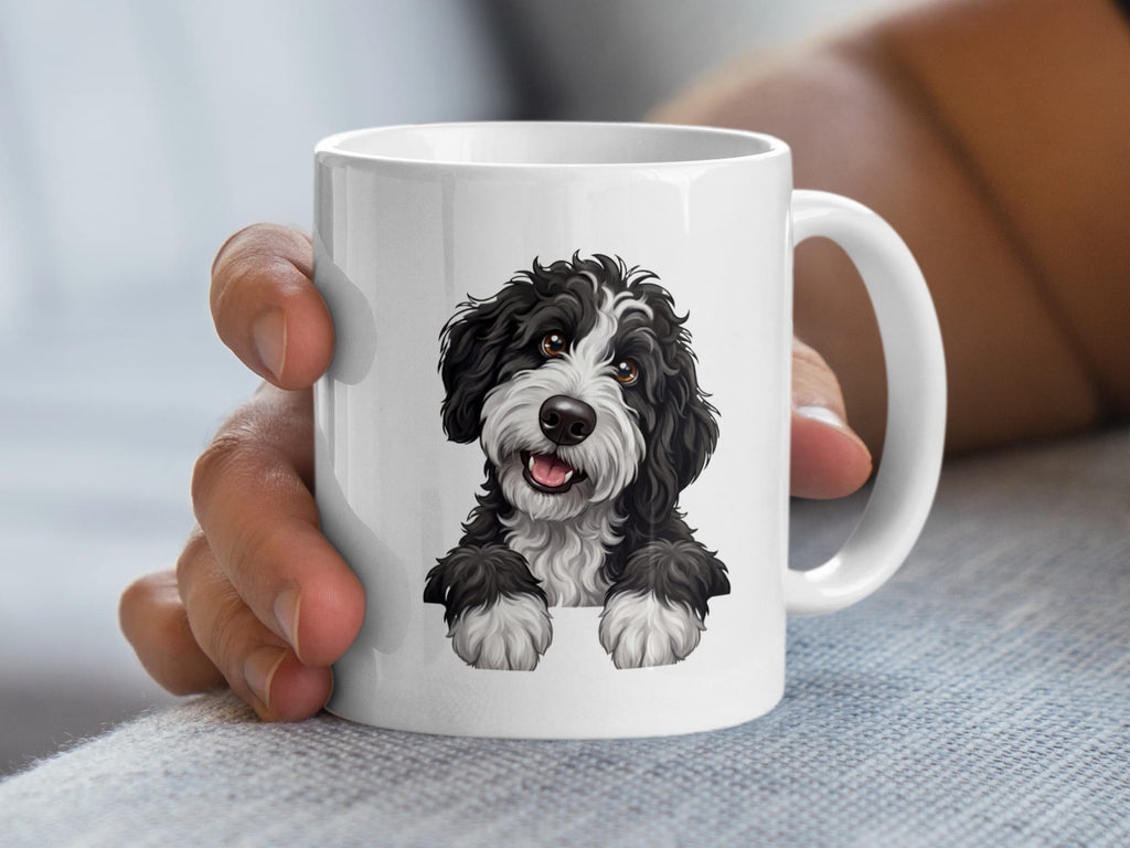Curious Sheepadoodle Mug in by Puppy Jo