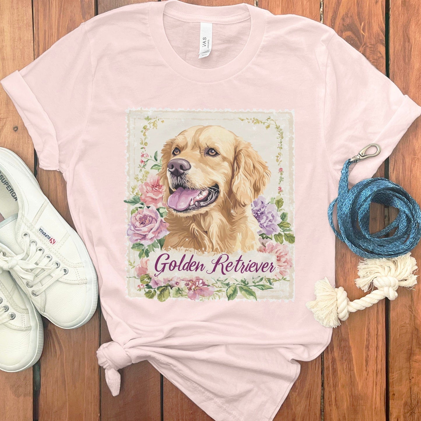 Golden Retriever Cute Floral Design T-Shirt product