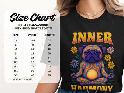 Inner Harmony Psychedelic Pug Unisex Short Sleeve product