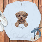 Cozy Sweater with Adorable Puppy Design Detailed Print