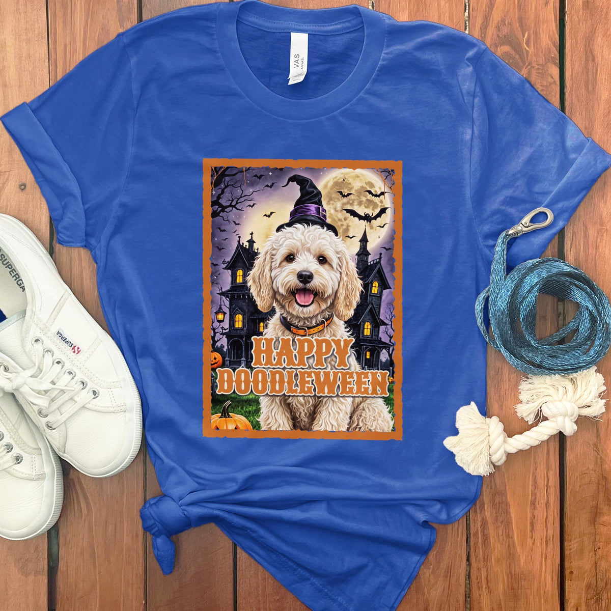 Maltipoo Happy Doodleween T-Shirt in True Royal / S by Puppy Jo