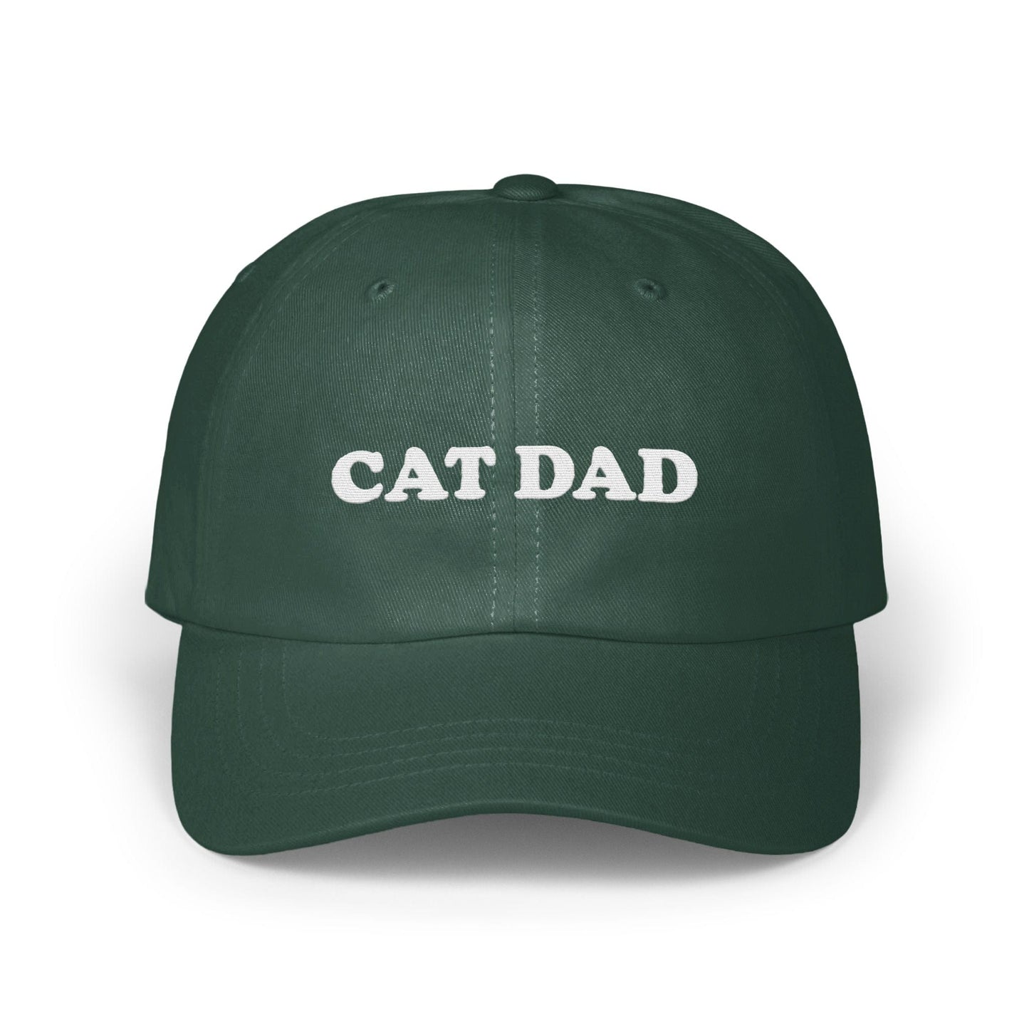 Stylish Green Cat Dad Embroidered Text Dad Hat product