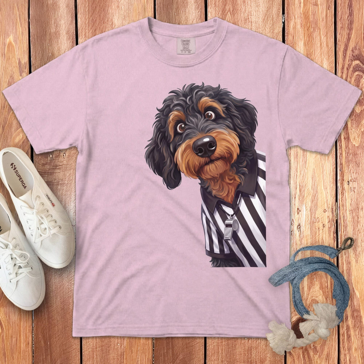Phantom Goldendoodle Football Referee Signature T-Shirt in Blossom / S by Puppy Jo