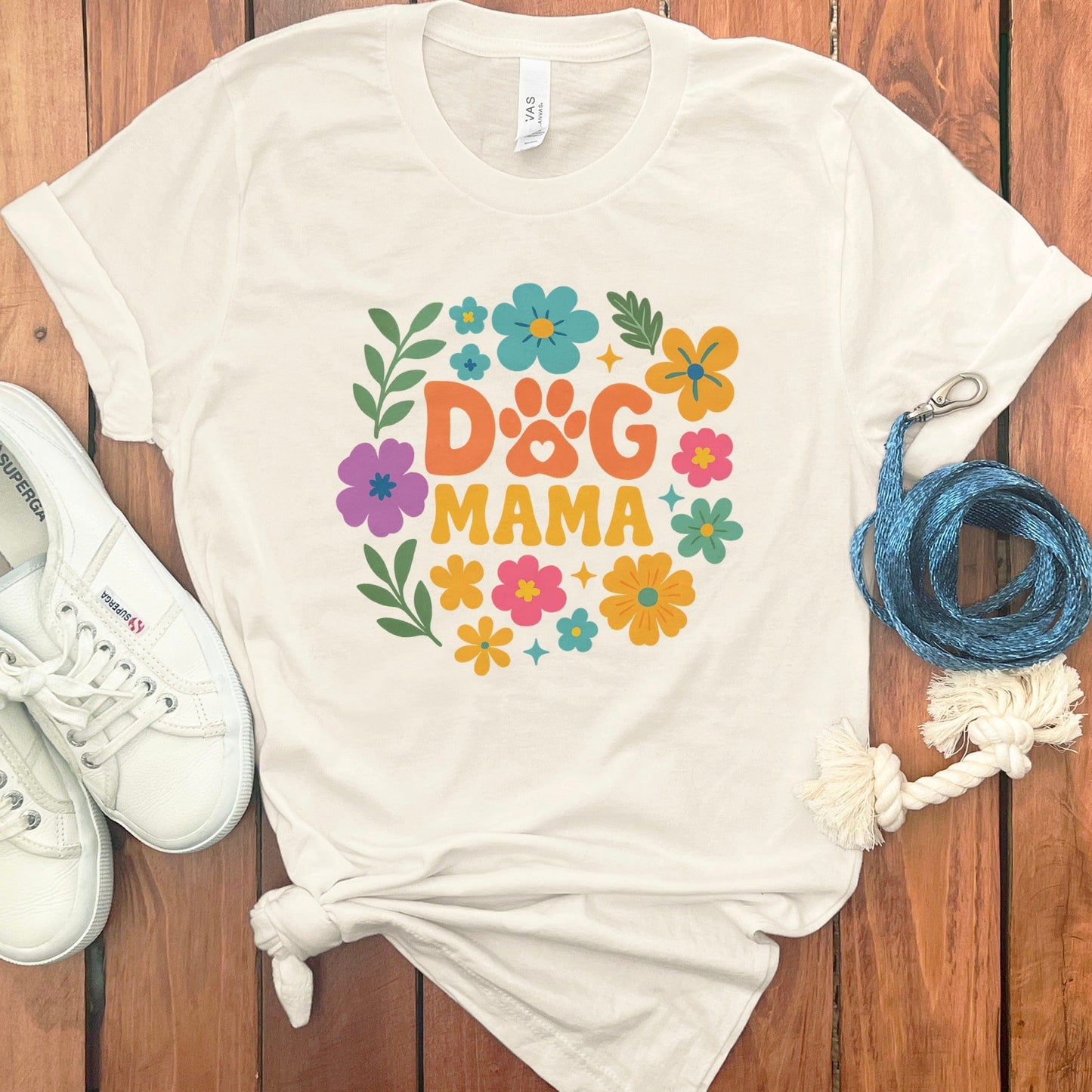 Colorful Floral Dog Mama T-shirt for Pet Lovers product