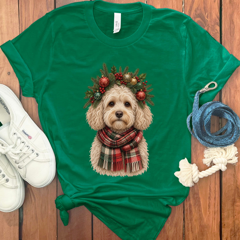 Maltipoo Holiday Crown T-Shirt in Kelly / S by Puppy Jo