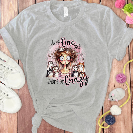 Just One Cat Short of Crazy Graphic Shirt product type