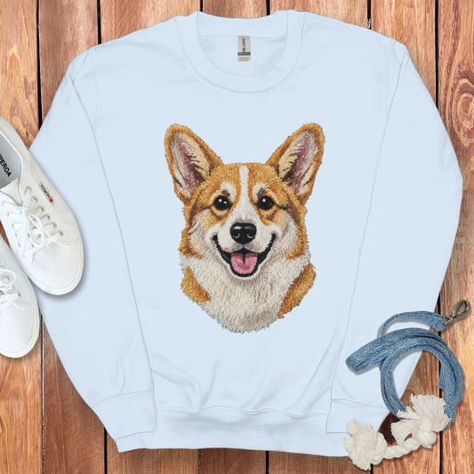 Happy Corgi Face Knit Design Sweatshirt product