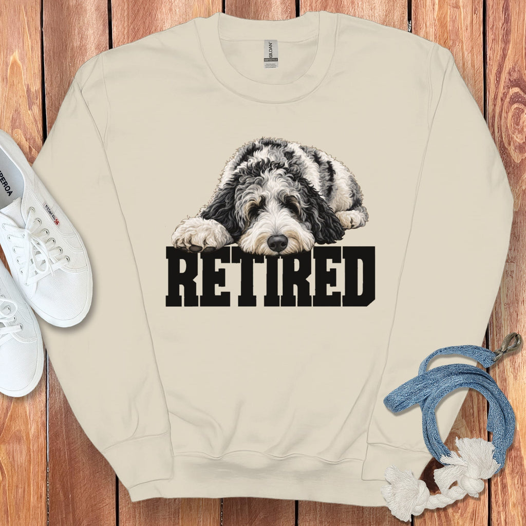 Retired Sleeping Merle Goldendoodle Sweatshirt in Sand / S by Puppy Jo