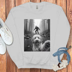 Bigfoot and Dog Selfie Forest Adventure Sweatshirt
