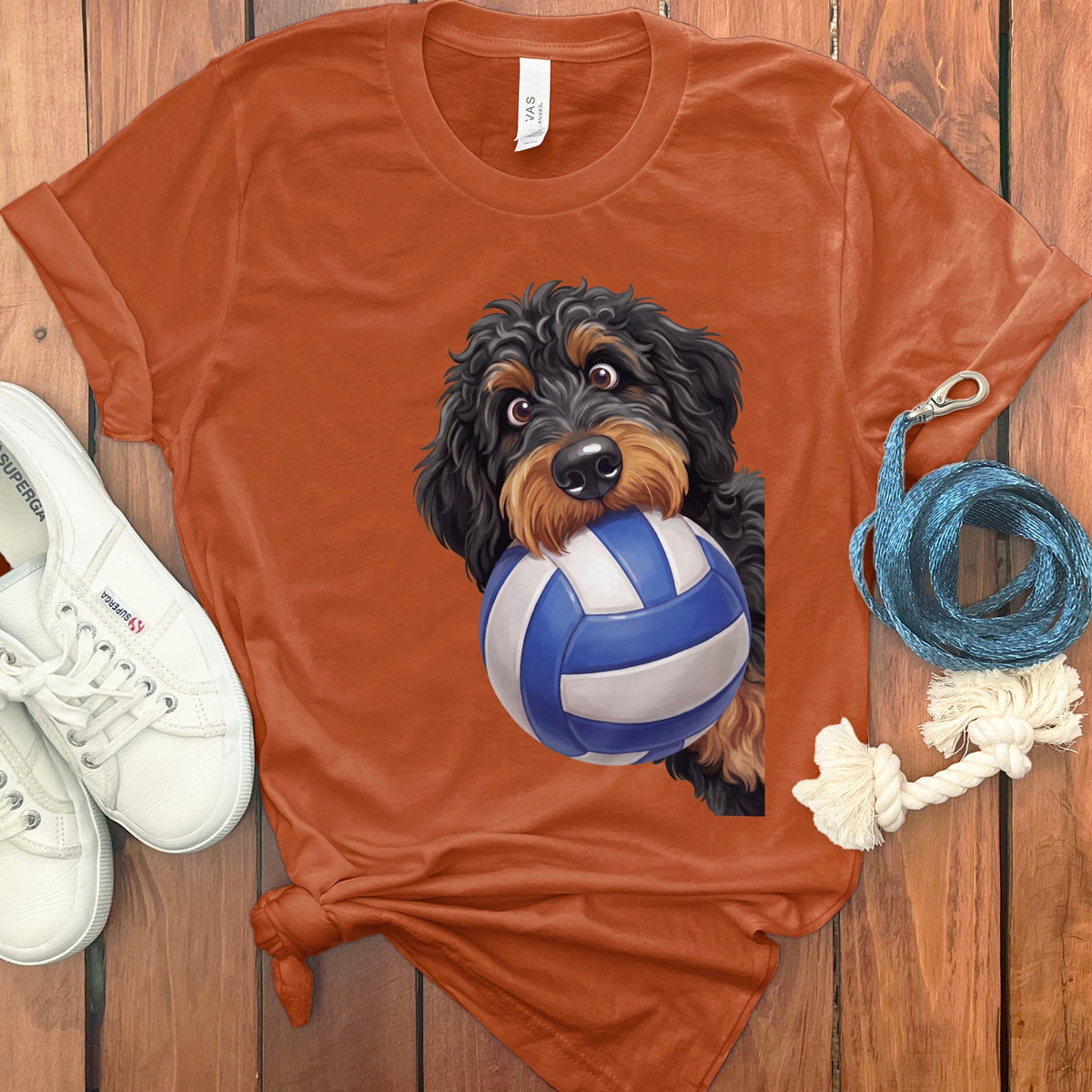 Phantom Goldendoodle Volleyball T-Shirt in Autumn / S by Puppy Jo