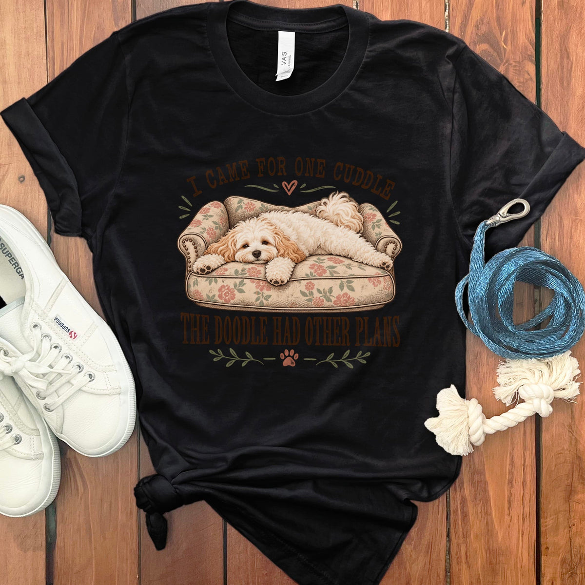 Cavapoo Cuddle T-Shirt in Black / S by Puppy Jo