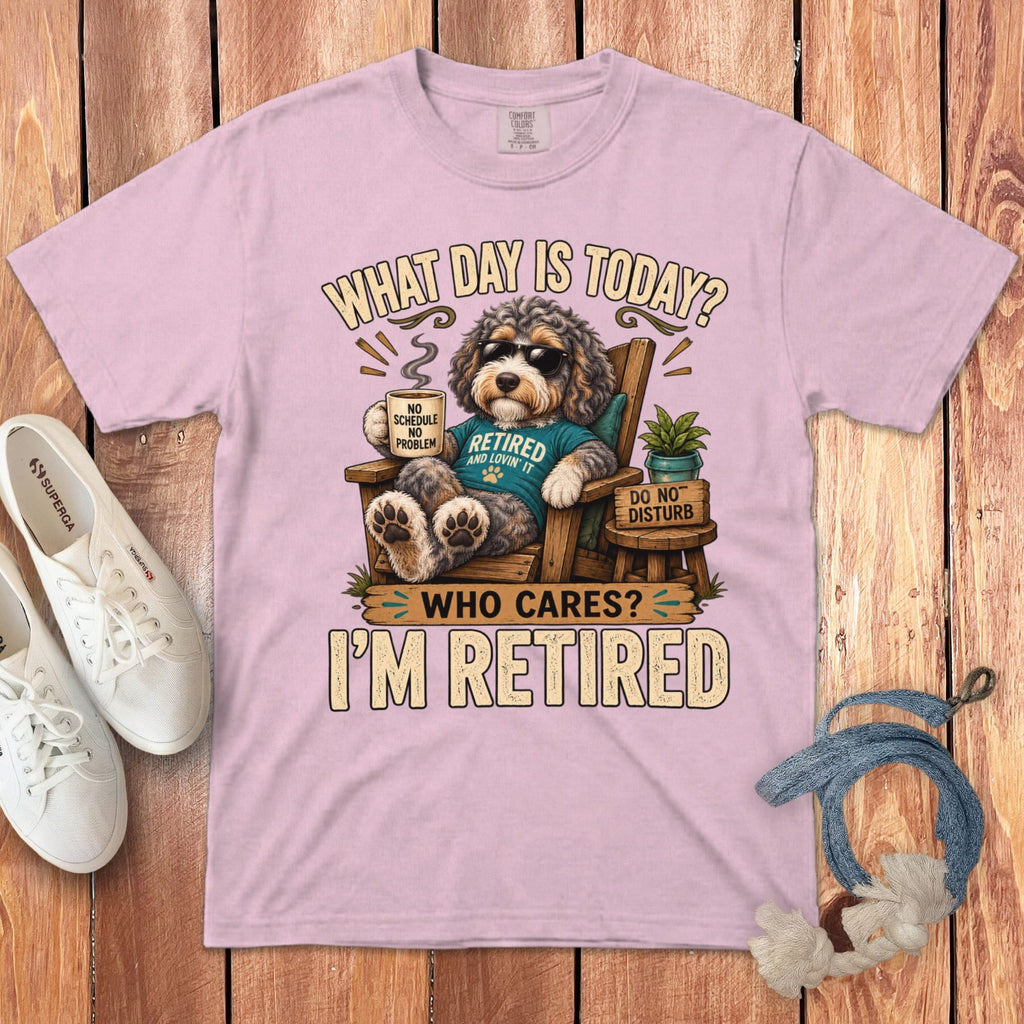 I'm Retired Aussiedoodle Signature T-Shirt in Blossom / S by Puppy Jo