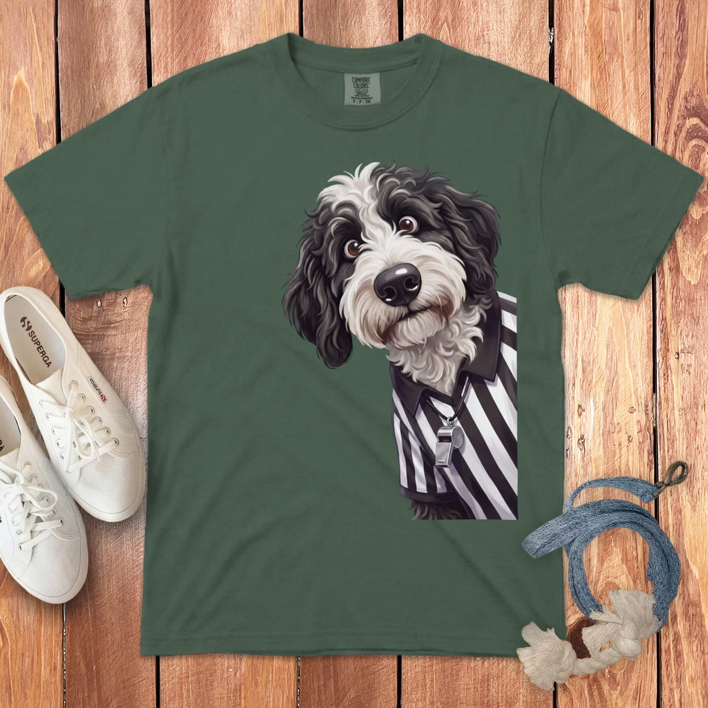 Sheepadoodle Football Referee Signature T-Shirt in Blue Spruce / S by Puppy Jo