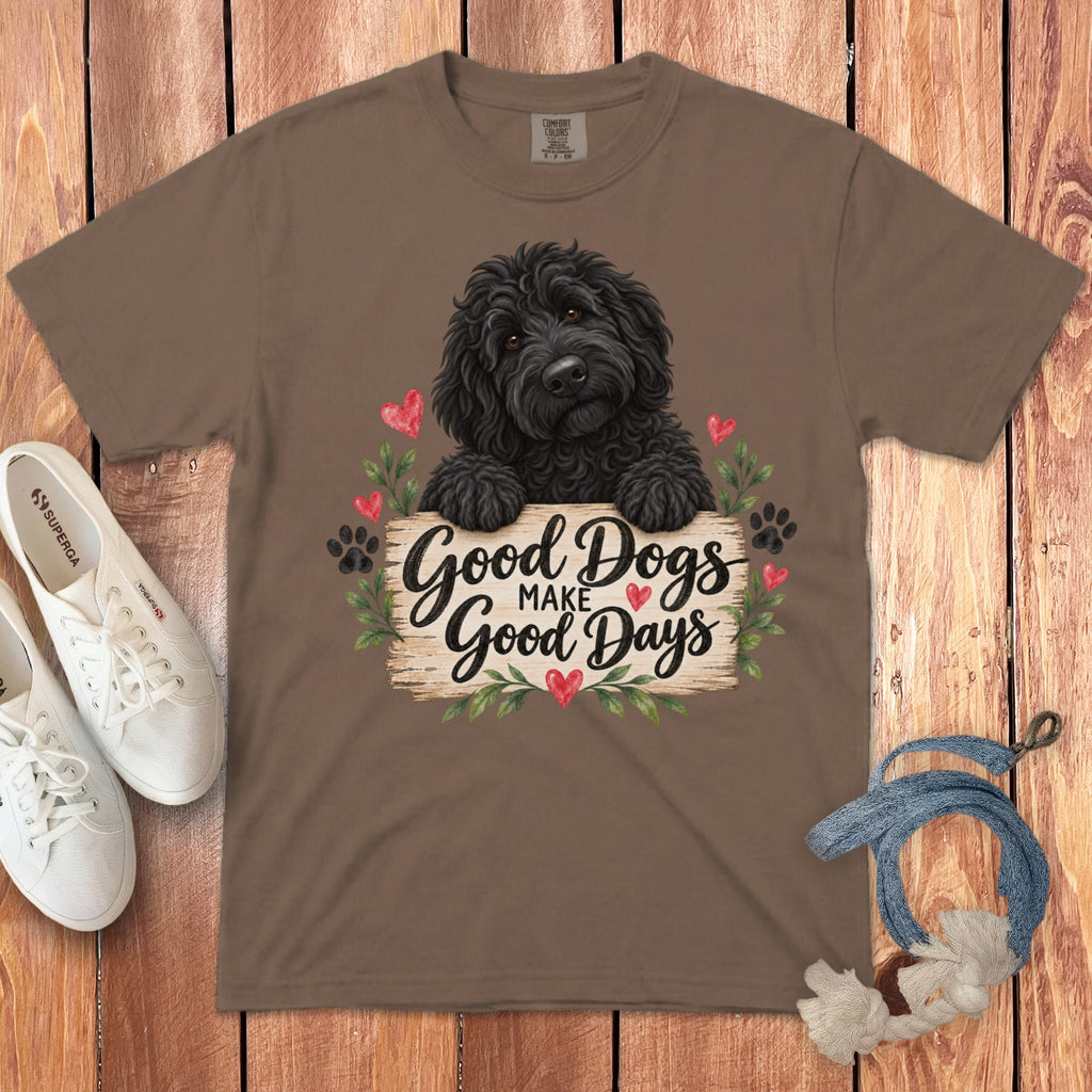 Black Goldendoodle Good Days Signature T-Shirt