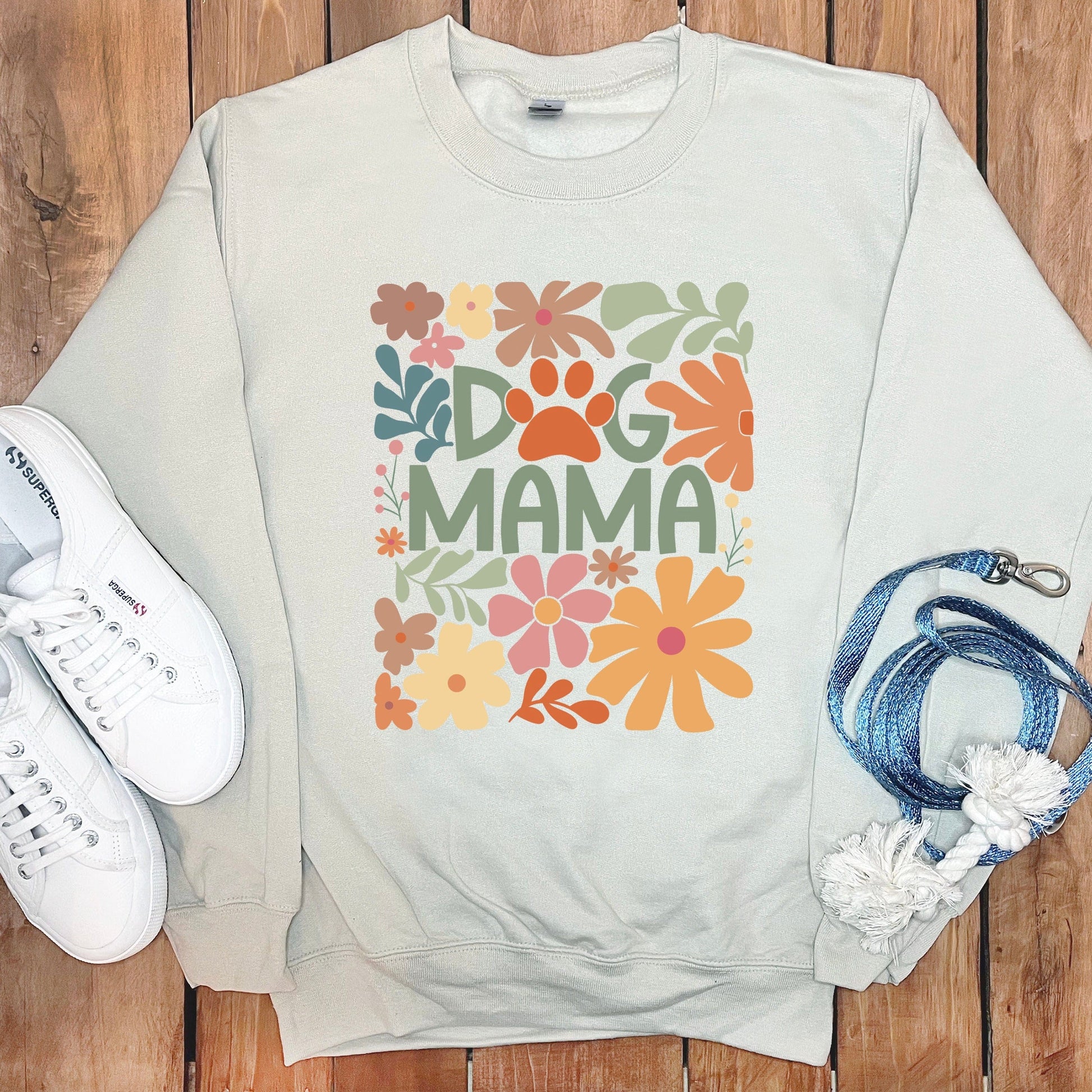 Dog Mama Floral Design Casual Sweatshirt product type