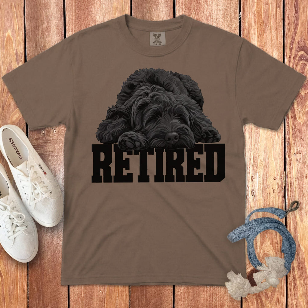 Retired Sleeping Black Goldendoodle Signature T-Shirt in Espresso / S by Puppy Jo