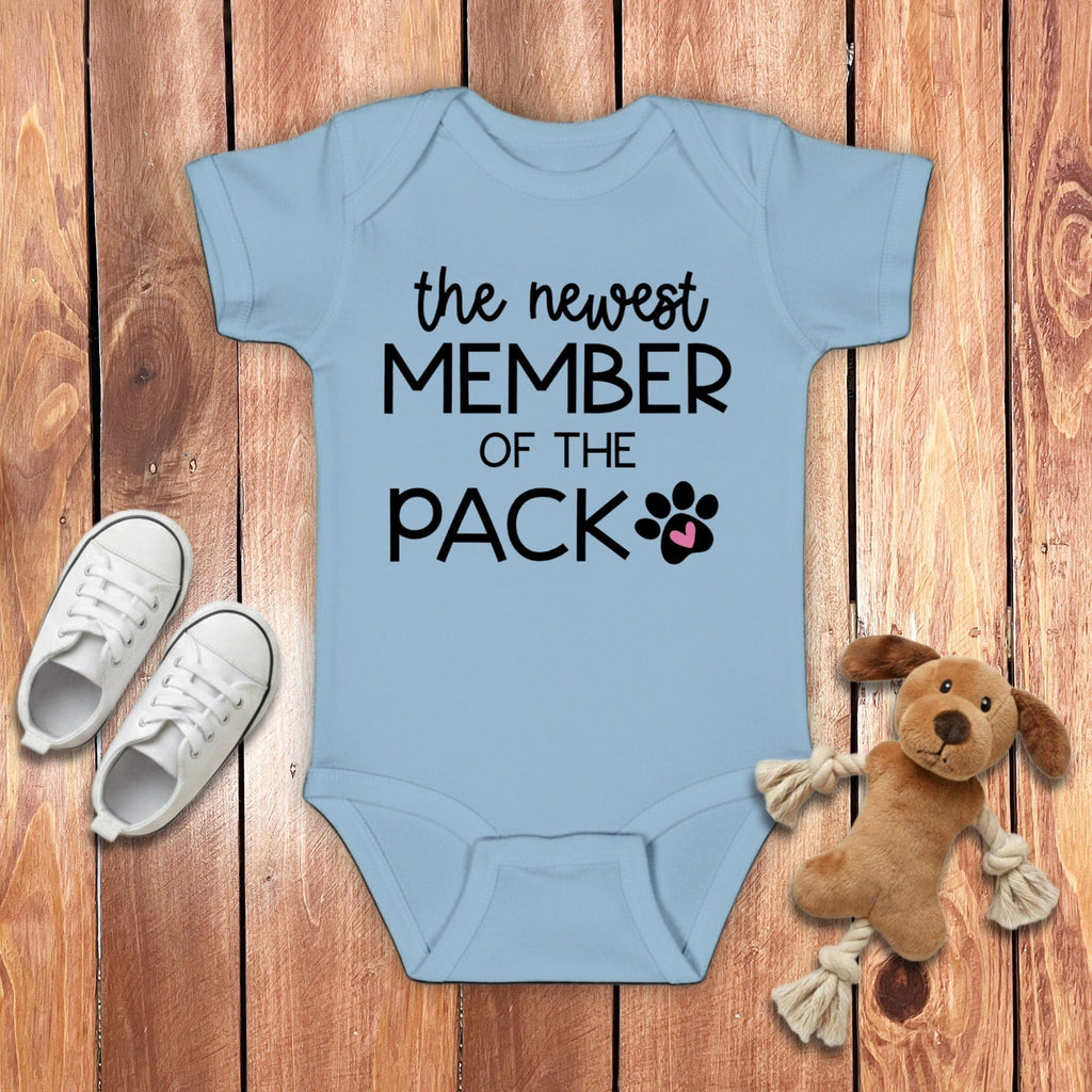 Baby Girl Newest Member Bodysuit in Light Blue / 6M by Puppy Jo