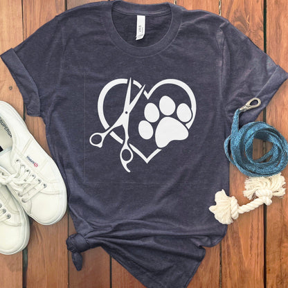 Heart and Paw Print Design with Scissors Graphic product type