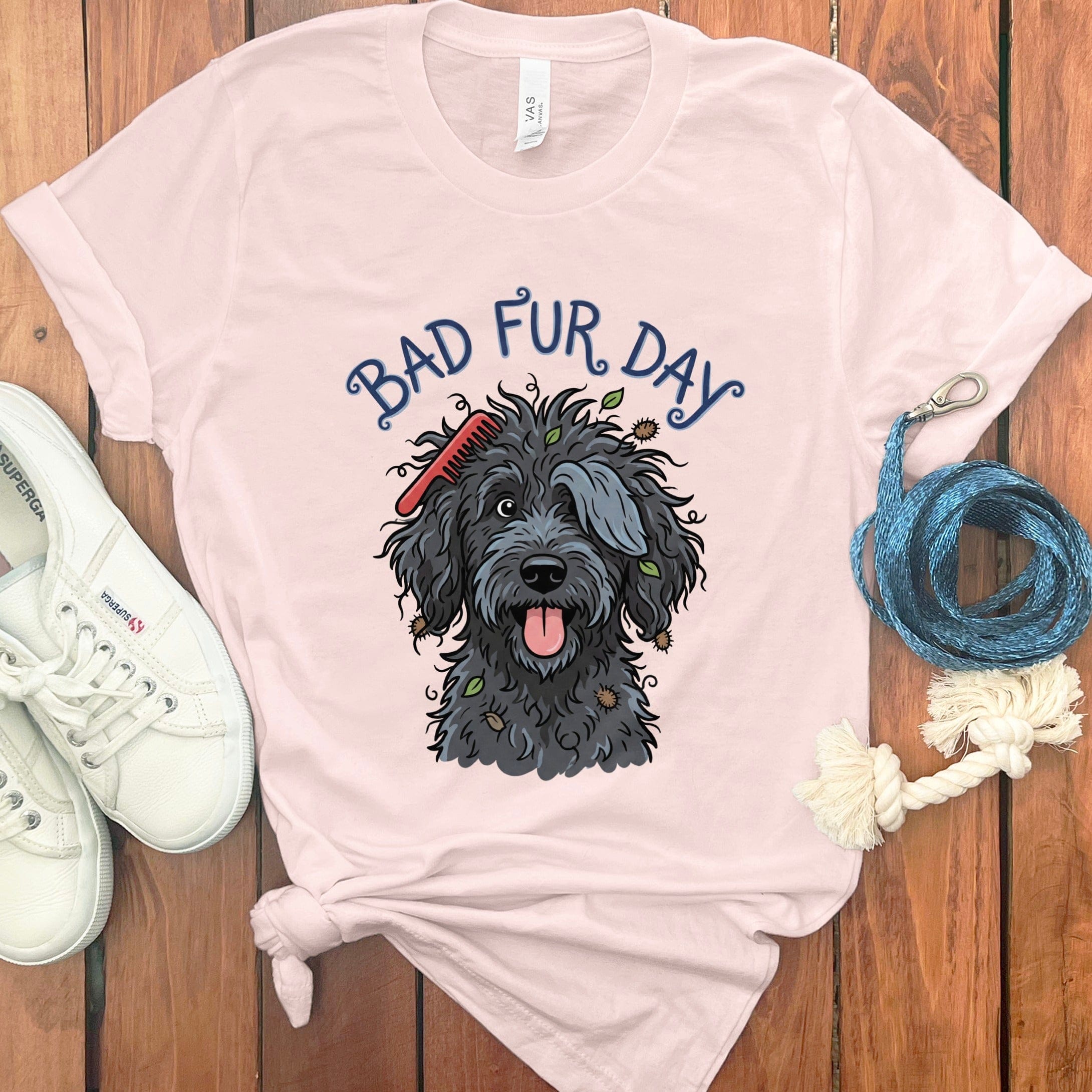 Bad Fur Day T-Shirt in Soft Pink / S by Puppy Jo