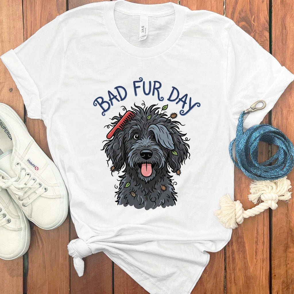 Bad Fur Day T-Shirt in White / S by Puppy Jo