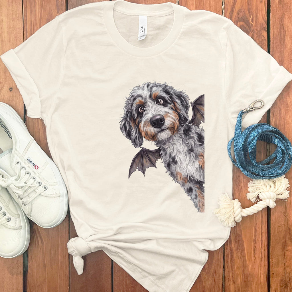 Bat Aussiedoodle T-Shirt in Natural / S by Puppy Jo