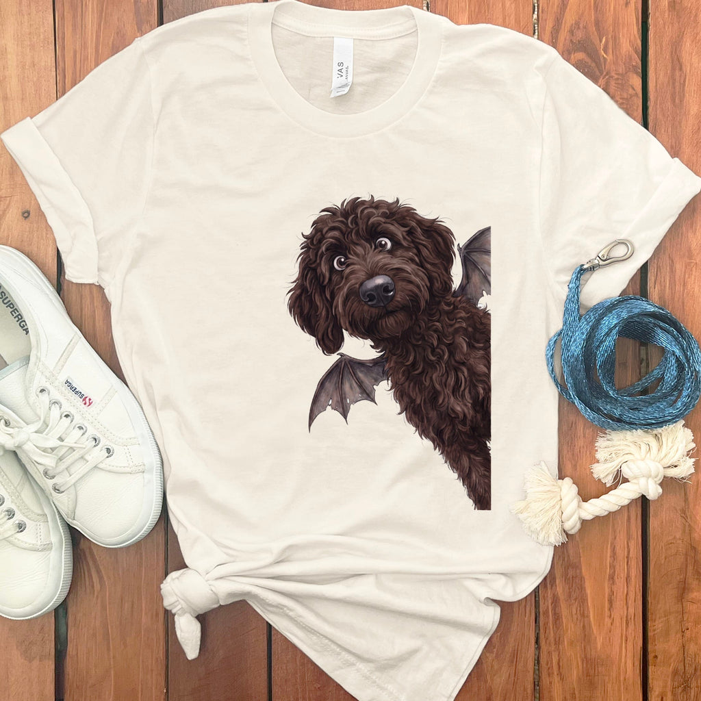 Bat Chocoalte Goldendoodle T-Shirt in Natural / S by Puppy Jo