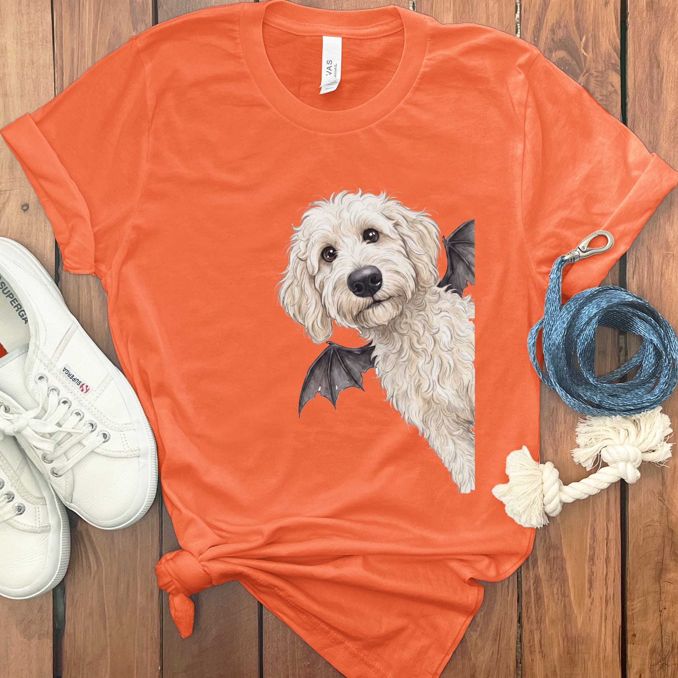 Bat Maltipoo T-Shirt in Orange / S by Puppy Jo