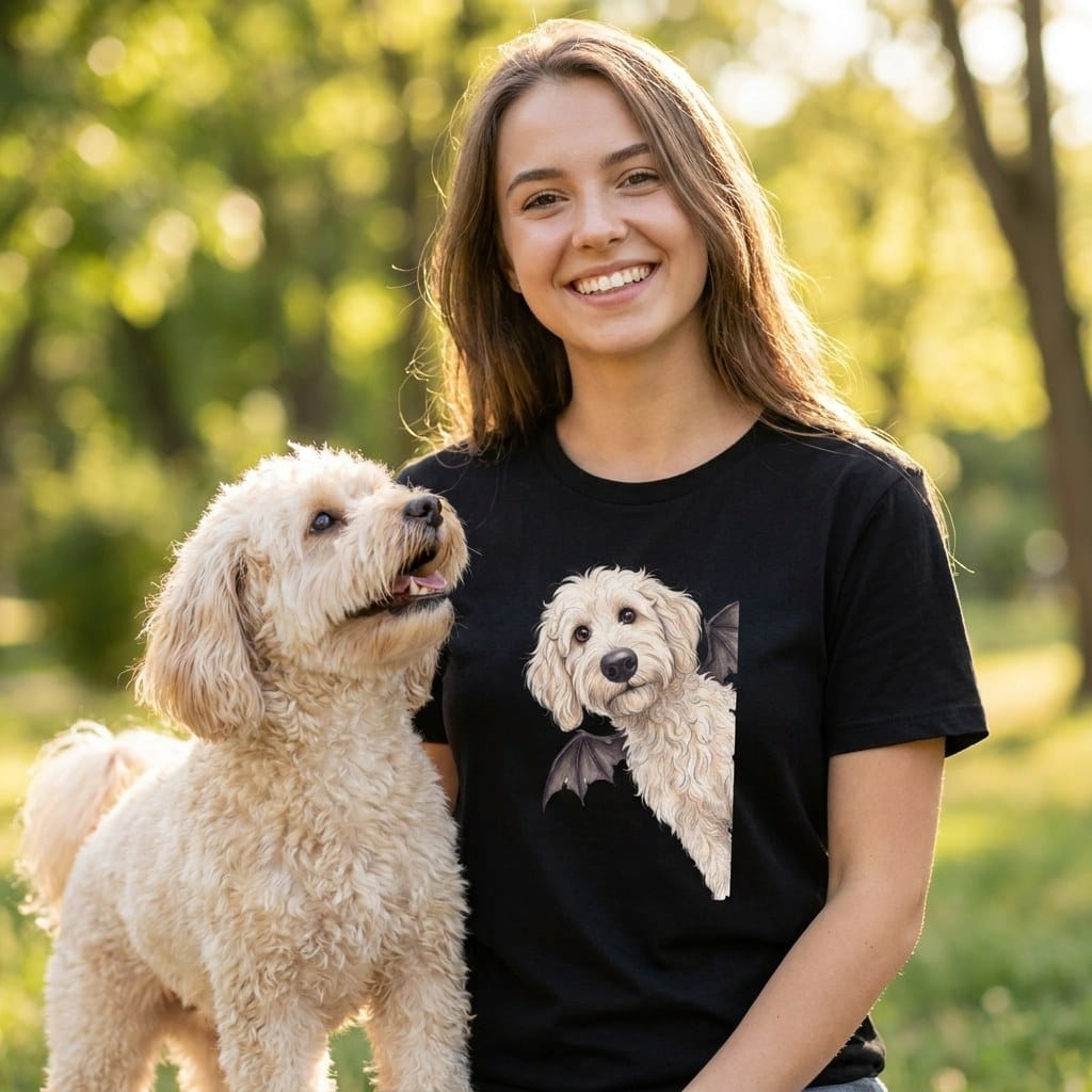 Bat Maltipoo T-Shirt in by Puppy Jo