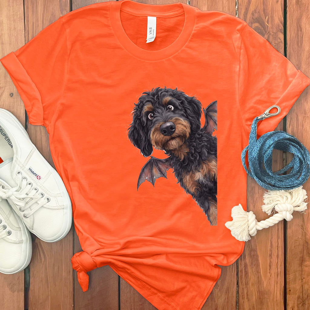 Bat Phantom Goldendoodle T-Shirt in Orange / S by Puppy Jo