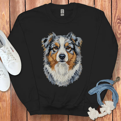 Stunning Dog Portrait Embroidered Sweatshirt Design