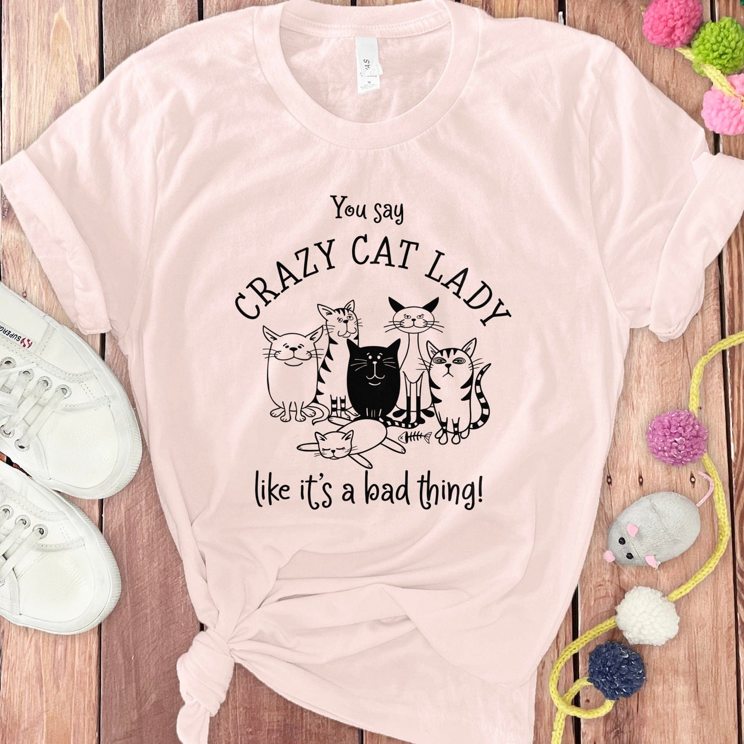 Crazy Cat Lady Fun Graphic T-Shirt product type