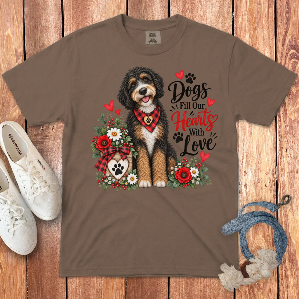 Bernedoodle Hearts Love Signature T-Shirt