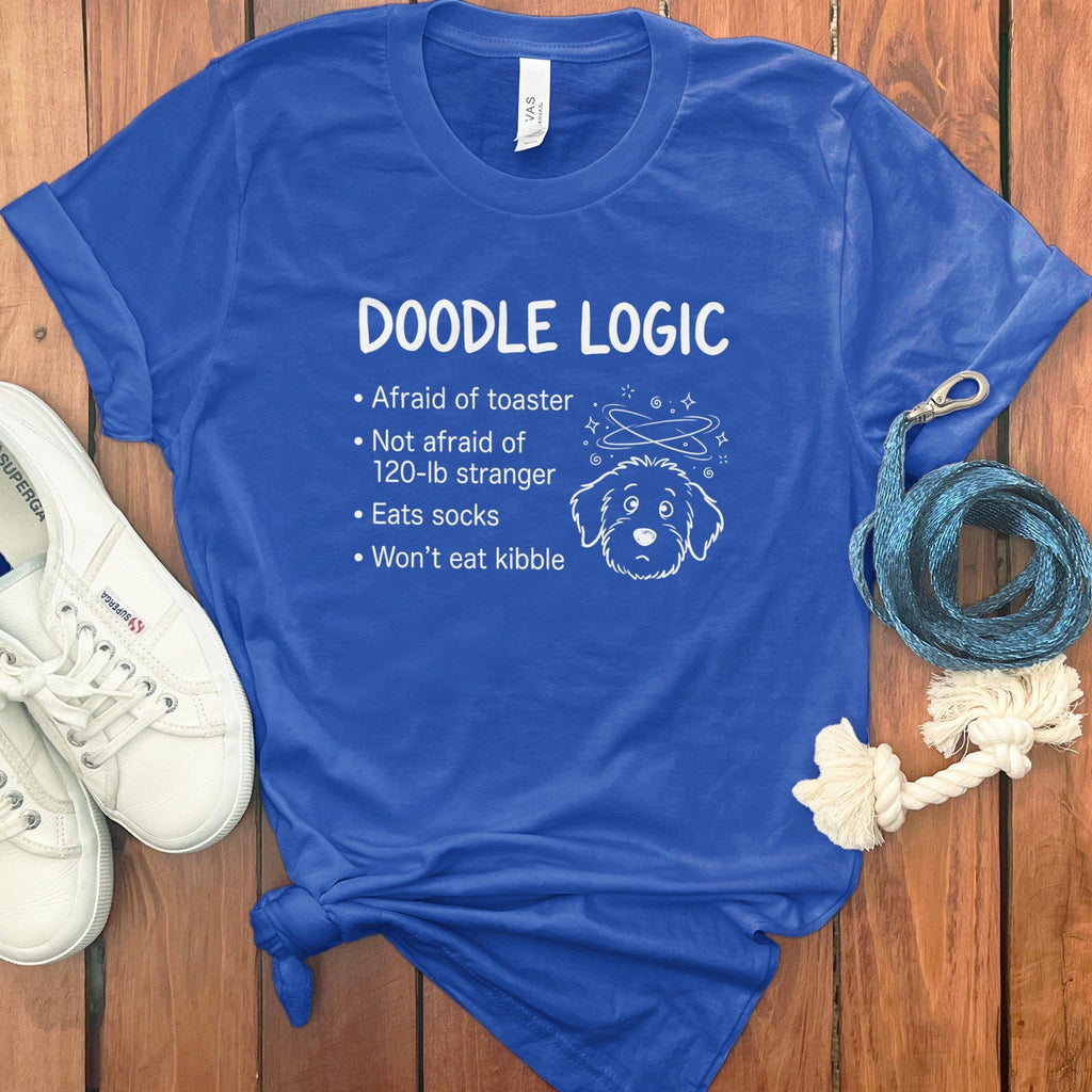 Doodle Logic Blue Short Sleeve Graphic Tee