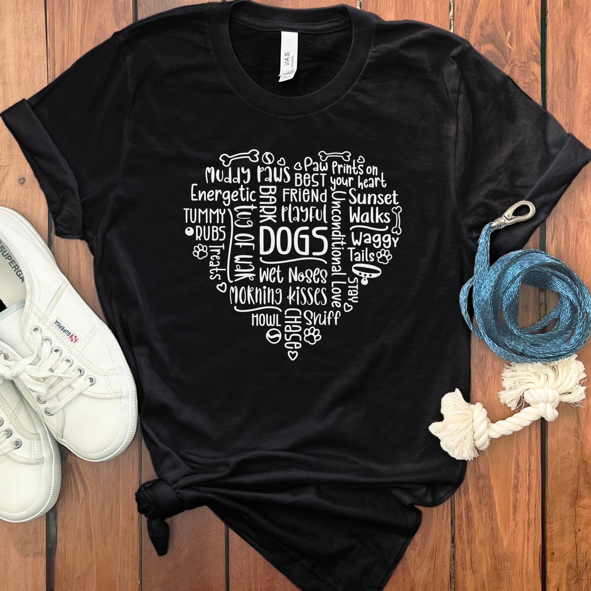 Fun Dog-Themed Words Black T-shirt product